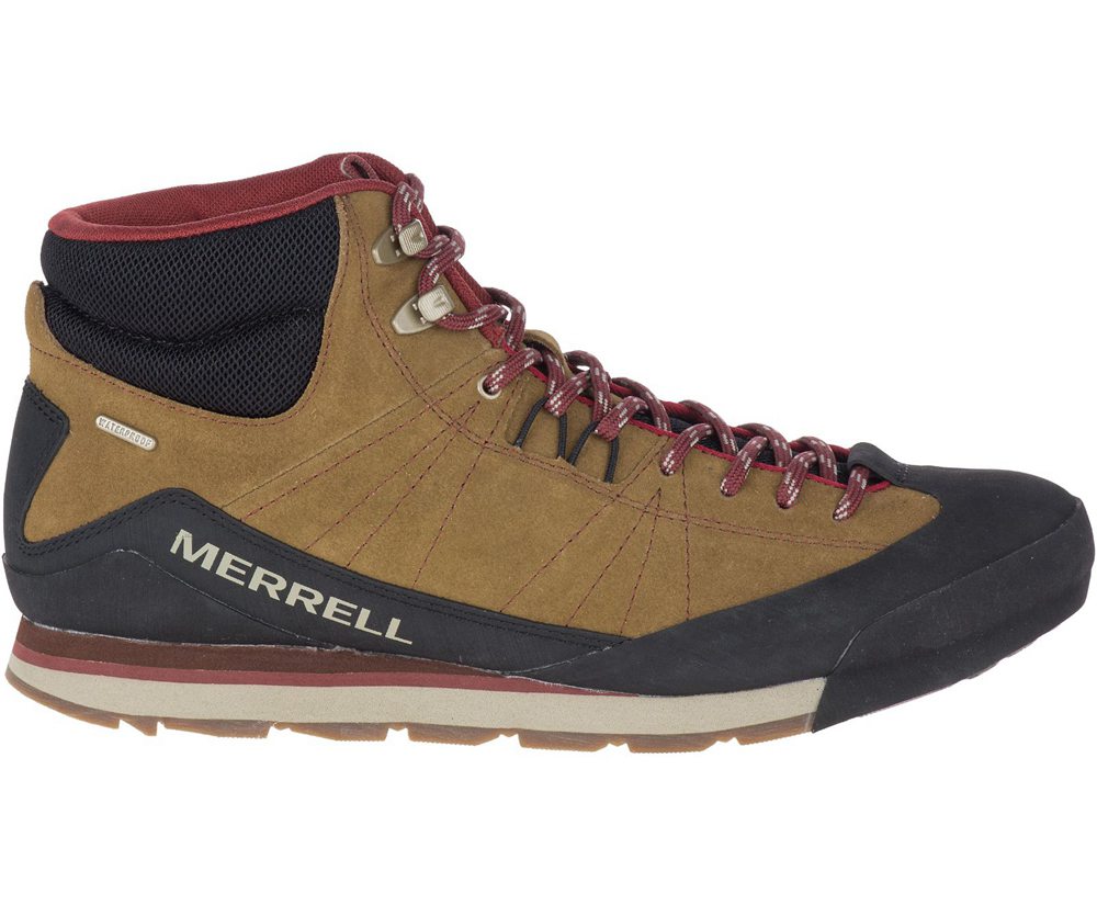 Botas Homem - Merrell Catalyst Mid Suede Waterproof - Marrom/Pretas - WTA385209